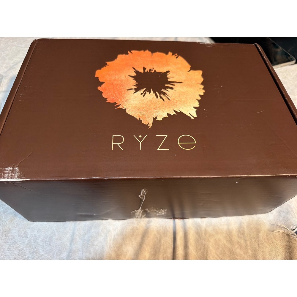RYZE Mushroom Coffee Starter Kit 60 Servings Wood Mug Spoon Creamer Bundle